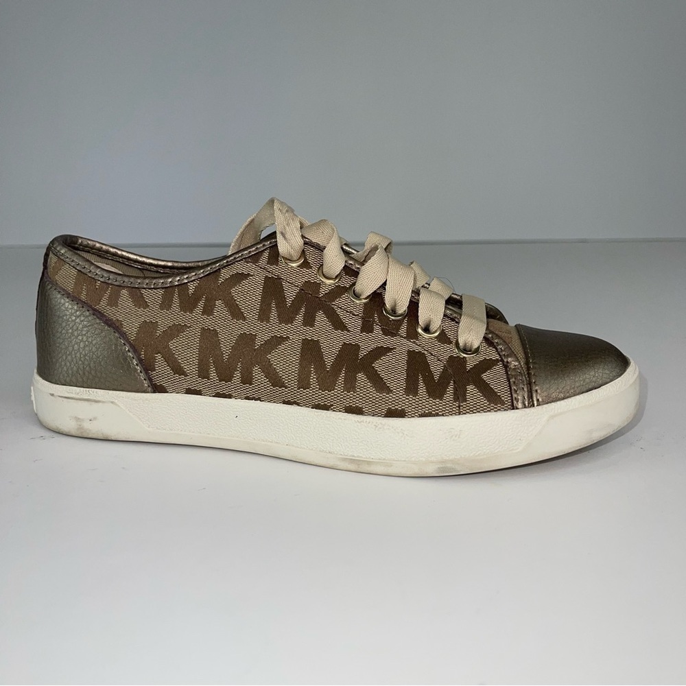 Michael Kors City Sneaker Signature Jacquard Bronze 7 - Picture 3 of 17
